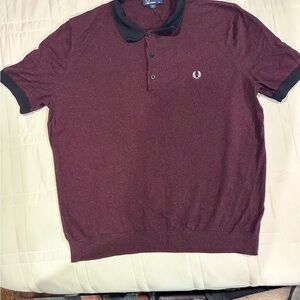 Maroon Fred Perry knit shirt. XL